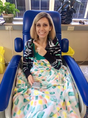 randalynn sitting in chemo chair